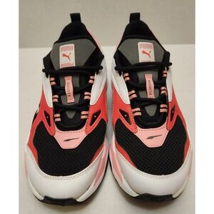 Puma RS System Kids Shoes Coral Black Pink White Running Sneakers Size 7C